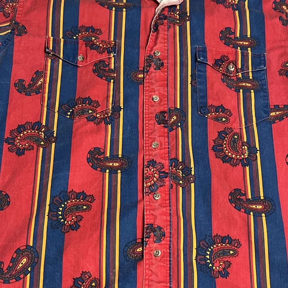 Vintage Wrangler Cowboy Cut BrushPopper Aztec Shirt Size 16.5-35 X-Long Tail - Picture 4 of 7